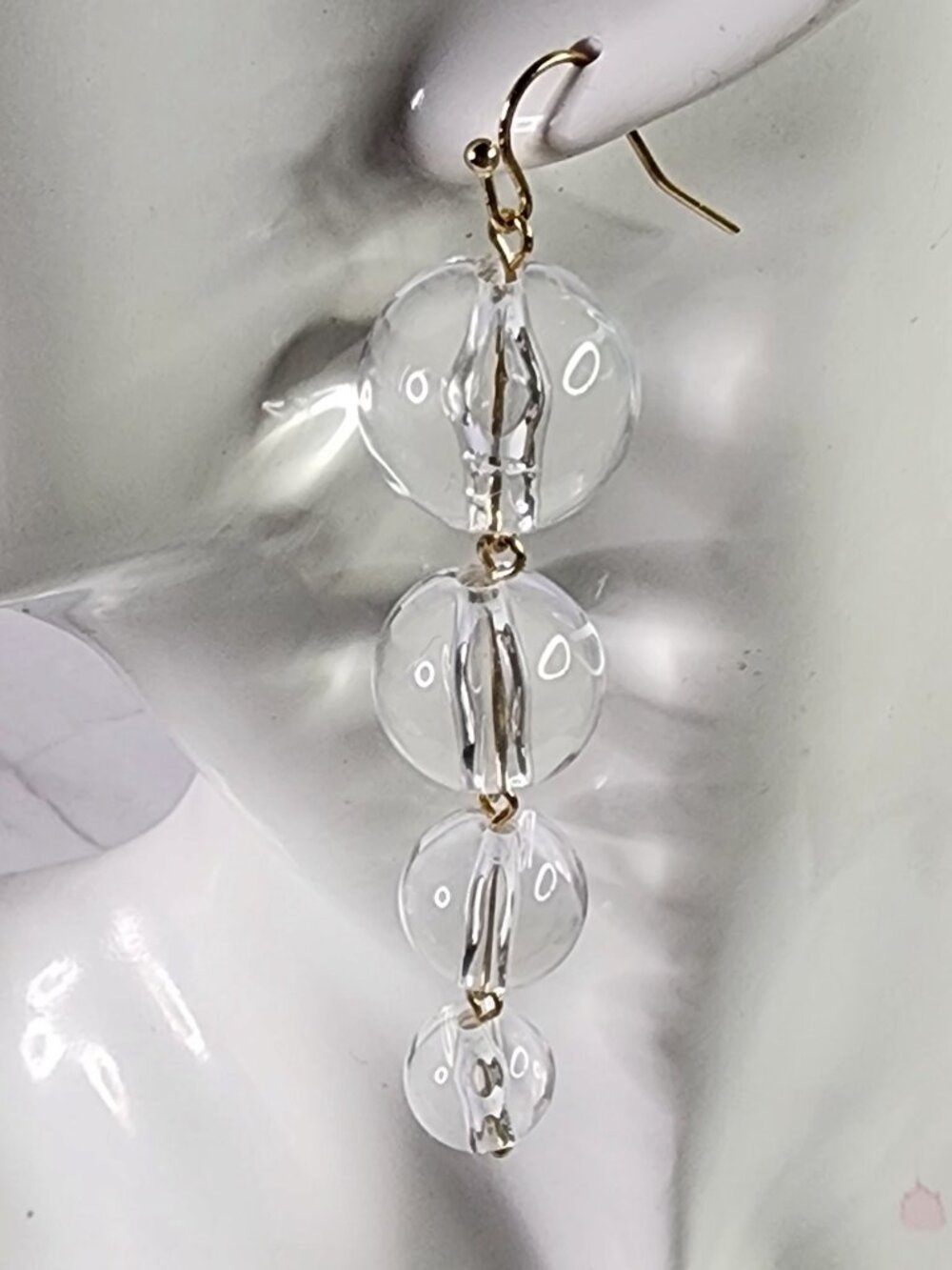 Lucite Bead Drop Earrings